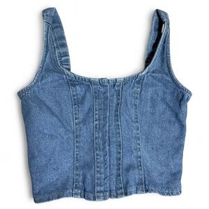 Classic Blue Denim Crop Top